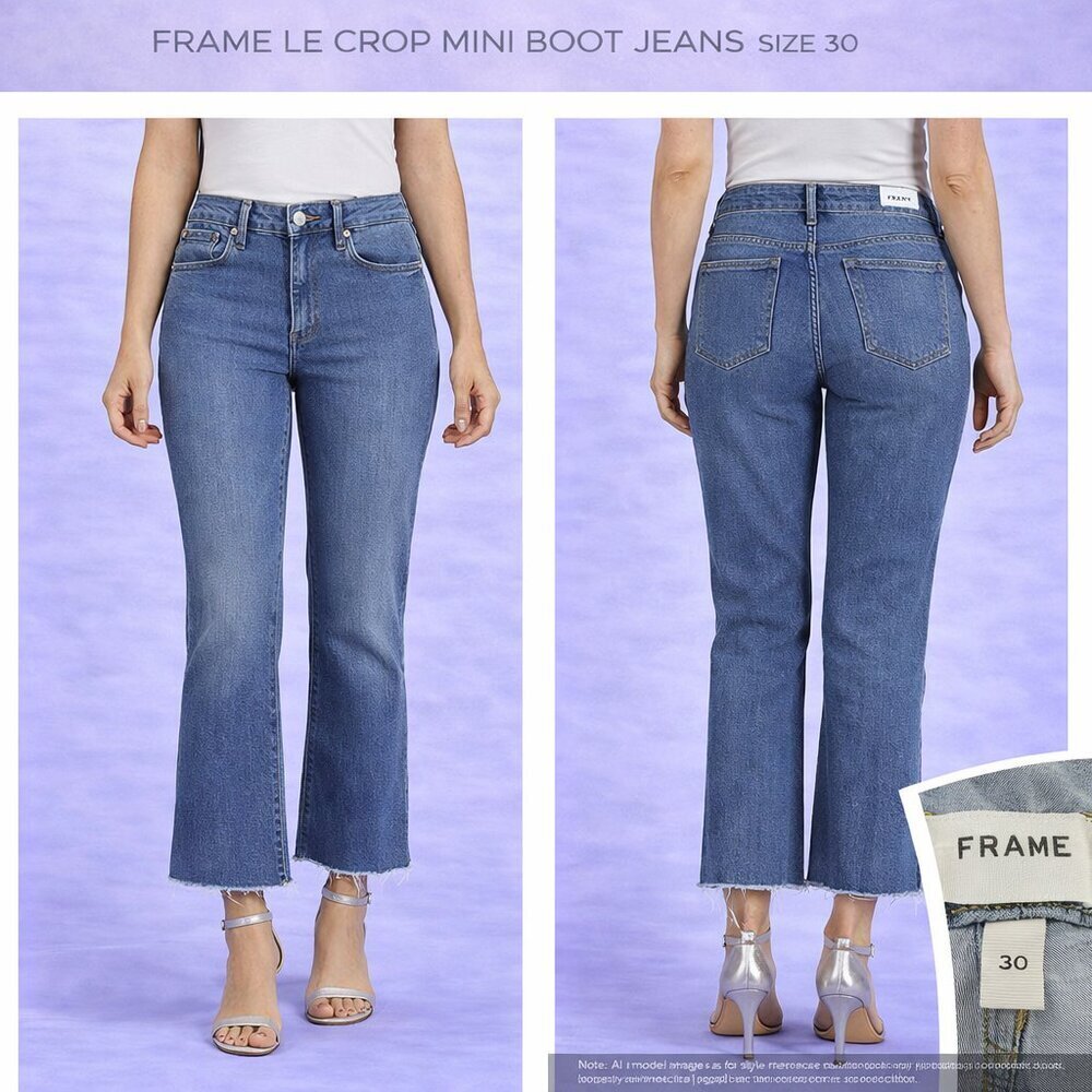 FRAME Le Crop Mini Boot Jeans Blue Size 30